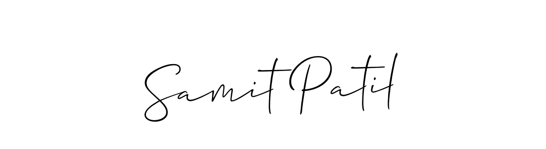 Allison_Script is a professional signature style that is perfect for those who want to add a touch of class to their signature. It is also a great choice for those who want to make their signature more unique. Get Samit Patil name to fancy signature for free. Samit Patil signature style 2 images and pictures png