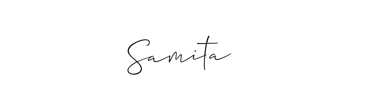 Use a signature maker to create a handwritten signature online. With this signature software, you can design (Allison_Script) your own signature for name Samitaᥫ᭡. Samitaᥫ᭡ signature style 2 images and pictures png