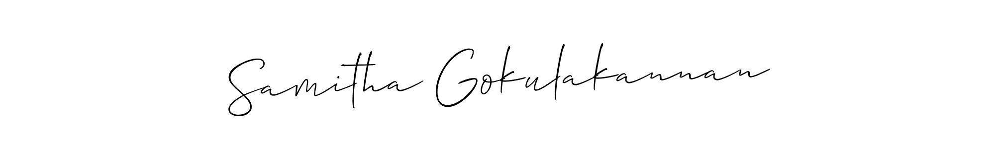 How to Draw Samitha Gokulakannan signature style? Allison_Script is a latest design signature styles for name Samitha Gokulakannan. Samitha Gokulakannan signature style 2 images and pictures png