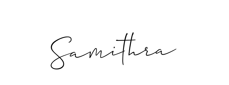 Make a beautiful signature design for name Samithra. With this signature (Allison_Script) style, you can create a handwritten signature for free. Samithra signature style 2 images and pictures png