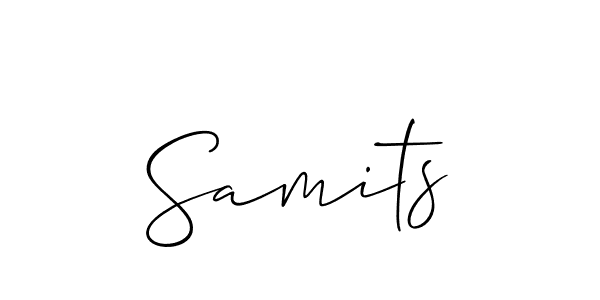 Design your own signature with our free online signature maker. With this signature software, you can create a handwritten (Allison_Script) signature for name Samits. Samits signature style 2 images and pictures png