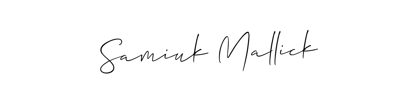 This is the best signature style for the Samiuk Mallick name. Also you like these signature font (Allison_Script). Mix name signature. Samiuk Mallick signature style 2 images and pictures png