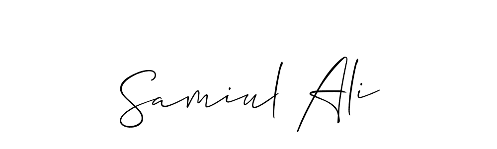 Allison_Script is a professional signature style that is perfect for those who want to add a touch of class to their signature. It is also a great choice for those who want to make their signature more unique. Get Samiul Ali name to fancy signature for free. Samiul Ali signature style 2 images and pictures png