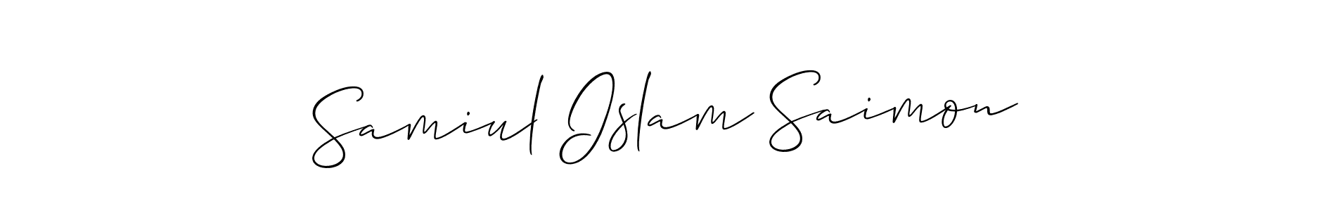 This is the best signature style for the Samiul Islam Saimon name. Also you like these signature font (Allison_Script). Mix name signature. Samiul Islam Saimon signature style 2 images and pictures png