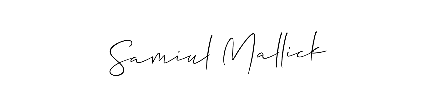 Make a short Samiul Mallick signature style. Manage your documents anywhere anytime using Allison_Script. Create and add eSignatures, submit forms, share and send files easily. Samiul Mallick signature style 2 images and pictures png