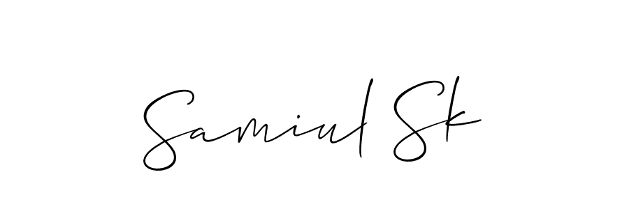 It looks lik you need a new signature style for name Samiul Sk. Design unique handwritten (Allison_Script) signature with our free signature maker in just a few clicks. Samiul Sk signature style 2 images and pictures png