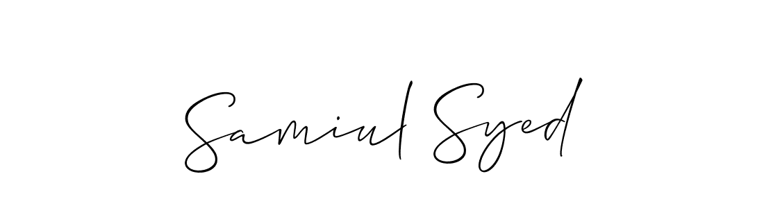 This is the best signature style for the Samiul Syed name. Also you like these signature font (Allison_Script). Mix name signature. Samiul Syed signature style 2 images and pictures png