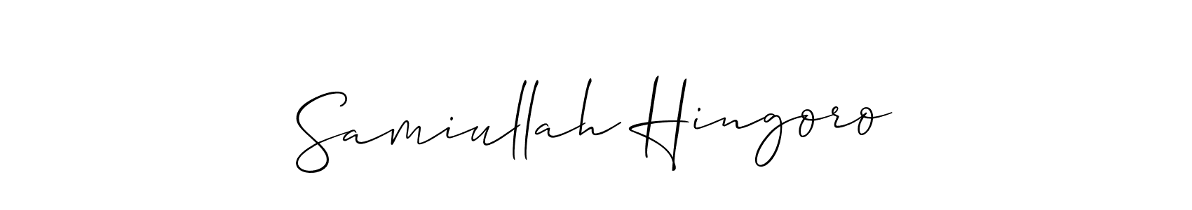 Create a beautiful signature design for name Samiullah Hingoro. With this signature (Allison_Script) fonts, you can make a handwritten signature for free. Samiullah Hingoro signature style 2 images and pictures png