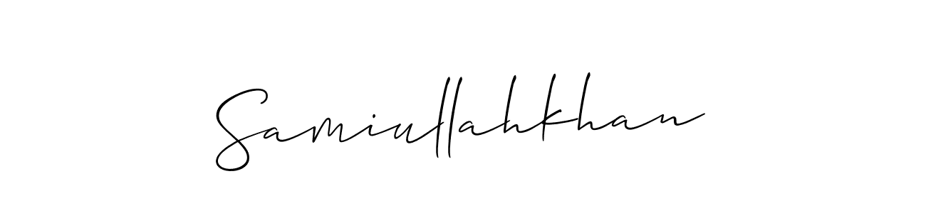 You should practise on your own different ways (Allison_Script) to write your name (Samiullahkhan) in signature. don't let someone else do it for you. Samiullahkhan signature style 2 images and pictures png