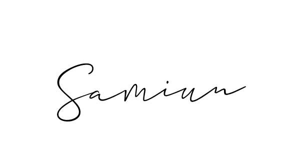 The best way (Allison_Script) to make a short signature is to pick only two or three words in your name. The name Samiun include a total of six letters. For converting this name. Samiun signature style 2 images and pictures png