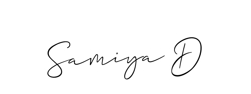 You should practise on your own different ways (Allison_Script) to write your name (Samiya D) in signature. don't let someone else do it for you. Samiya D signature style 2 images and pictures png