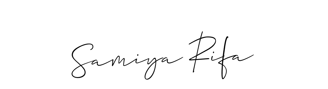 How to make Samiya Rifa name signature. Use Allison_Script style for creating short signs online. This is the latest handwritten sign. Samiya Rifa signature style 2 images and pictures png