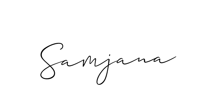 You can use this online signature creator to create a handwritten signature for the name Samjana. This is the best online autograph maker. Samjana signature style 2 images and pictures png