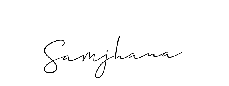 Also we have Samjhana name is the best signature style. Create professional handwritten signature collection using Allison_Script autograph style. Samjhana signature style 2 images and pictures png