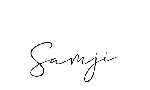 Use a signature maker to create a handwritten signature online. With this signature software, you can design (Allison_Script) your own signature for name Samji. Samji signature style 2 images and pictures png