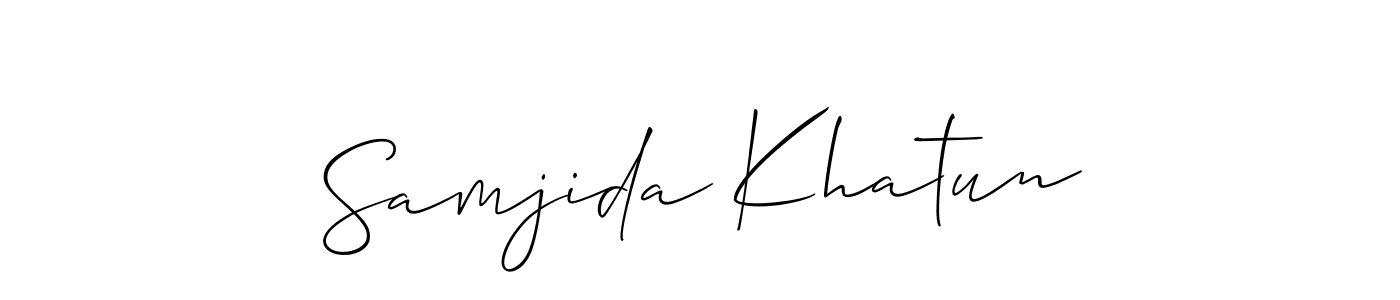 How to Draw Samjida Khatun signature style? Allison_Script is a latest design signature styles for name Samjida Khatun. Samjida Khatun signature style 2 images and pictures png