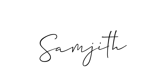 How to make Samjith name signature. Use Allison_Script style for creating short signs online. This is the latest handwritten sign. Samjith signature style 2 images and pictures png