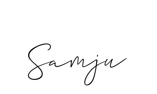 Use a signature maker to create a handwritten signature online. With this signature software, you can design (Allison_Script) your own signature for name Samju. Samju signature style 2 images and pictures png