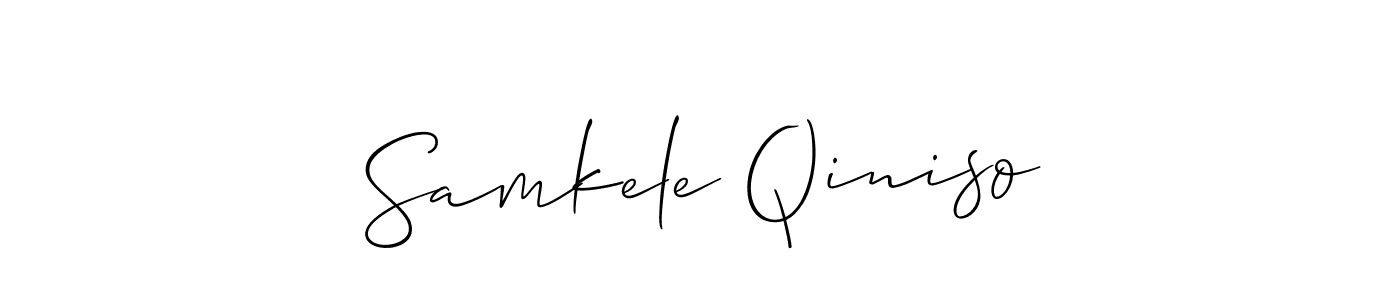Also You can easily find your signature by using the search form. We will create Samkele Qiniso name handwritten signature images for you free of cost using Allison_Script sign style. Samkele Qiniso signature style 2 images and pictures png