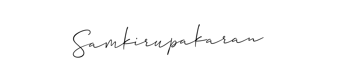 Also we have Samkirupakaran name is the best signature style. Create professional handwritten signature collection using Allison_Script autograph style. Samkirupakaran signature style 2 images and pictures png