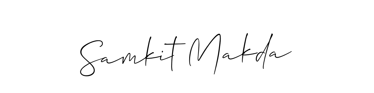 How to make Samkit Makda signature? Allison_Script is a professional autograph style. Create handwritten signature for Samkit Makda name. Samkit Makda signature style 2 images and pictures png