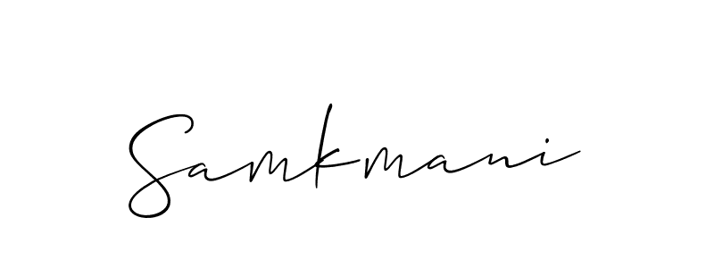 Make a short Samkmani signature style. Manage your documents anywhere anytime using Allison_Script. Create and add eSignatures, submit forms, share and send files easily. Samkmani signature style 2 images and pictures png