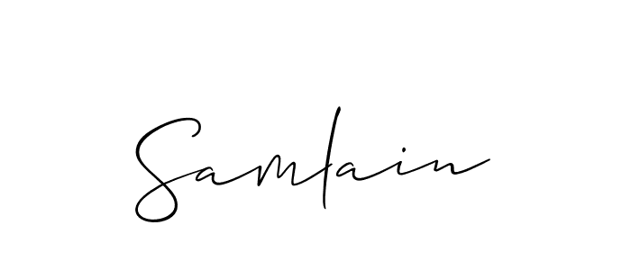 How to Draw Samlain signature style? Allison_Script is a latest design signature styles for name Samlain. Samlain signature style 2 images and pictures png