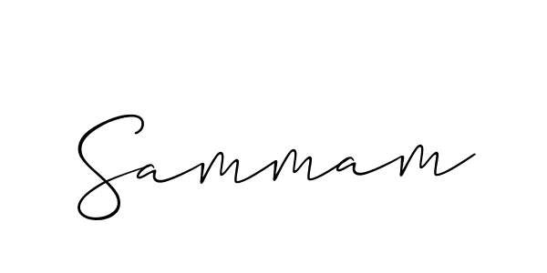 Make a beautiful signature design for name Sammam. With this signature (Allison_Script) style, you can create a handwritten signature for free. Sammam signature style 2 images and pictures png