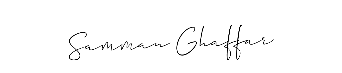 Also You can easily find your signature by using the search form. We will create Samman Ghaffar name handwritten signature images for you free of cost using Allison_Script sign style. Samman Ghaffar signature style 2 images and pictures png