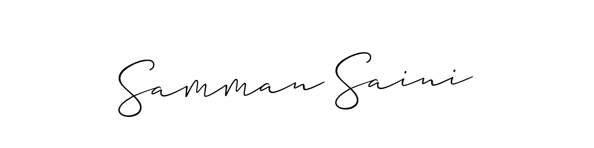 It looks lik you need a new signature style for name Samman Saini. Design unique handwritten (Allison_Script) signature with our free signature maker in just a few clicks. Samman Saini signature style 2 images and pictures png