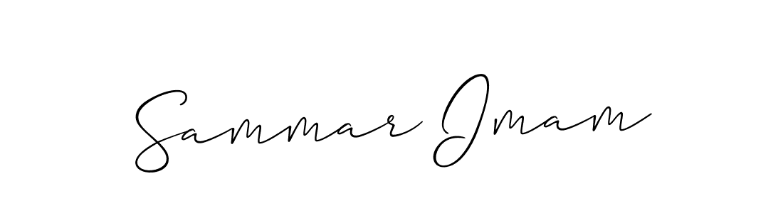 Make a beautiful signature design for name Sammar Imam. With this signature (Allison_Script) style, you can create a handwritten signature for free. Sammar Imam signature style 2 images and pictures png