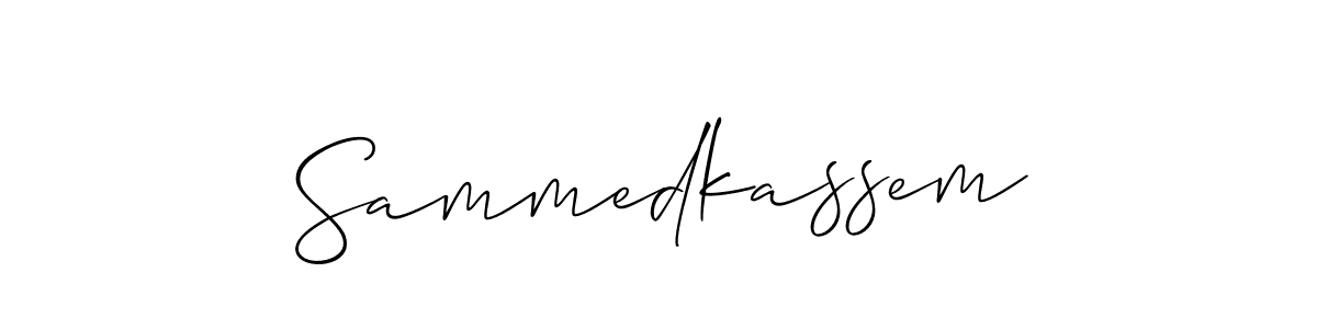How to Draw Sammedkassem signature style? Allison_Script is a latest design signature styles for name Sammedkassem. Sammedkassem signature style 2 images and pictures png