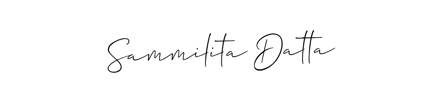 if you are searching for the best signature style for your name Sammilita Datta. so please give up your signature search. here we have designed multiple signature styles  using Allison_Script. Sammilita Datta signature style 2 images and pictures png