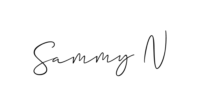The best way (Allison_Script) to make a short signature is to pick only two or three words in your name. The name Sammy N include a total of six letters. For converting this name. Sammy N signature style 2 images and pictures png