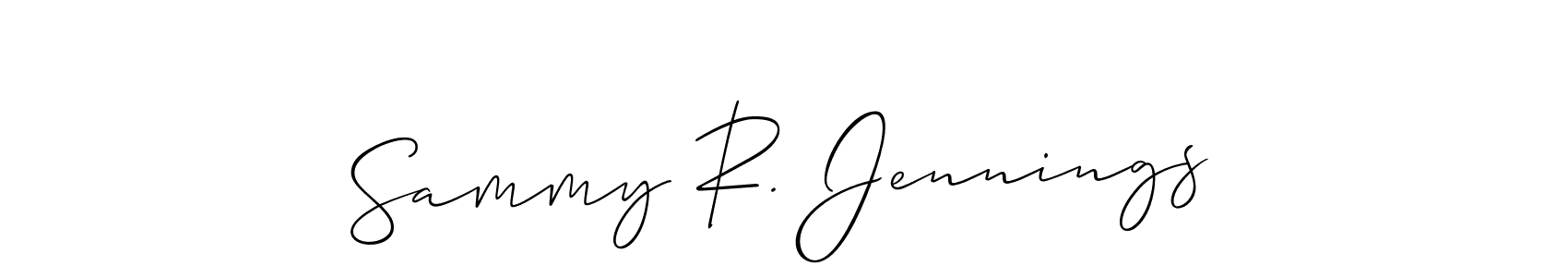 You should practise on your own different ways (Allison_Script) to write your name (Sammy R. Jennings) in signature. don't let someone else do it for you. Sammy R. Jennings signature style 2 images and pictures png