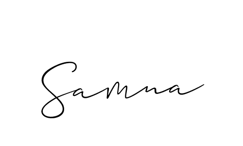 Create a beautiful signature design for name Samna. With this signature (Allison_Script) fonts, you can make a handwritten signature for free. Samna signature style 2 images and pictures png