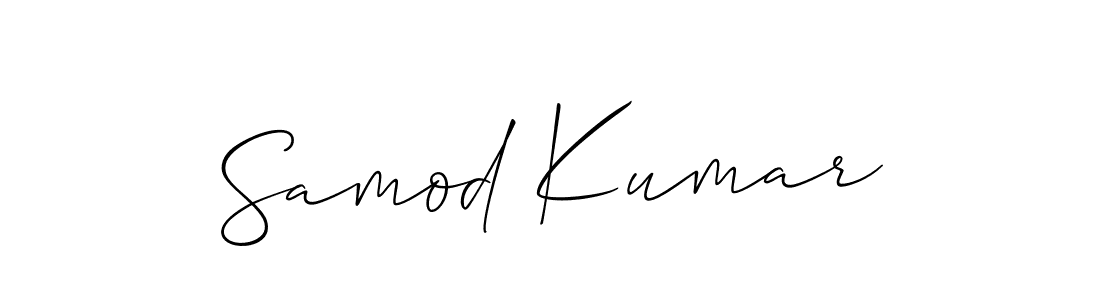 Create a beautiful signature design for name Samod Kumar. With this signature (Allison_Script) fonts, you can make a handwritten signature for free. Samod Kumar signature style 2 images and pictures png