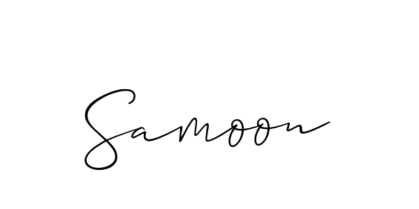 Allison_Script is a professional signature style that is perfect for those who want to add a touch of class to their signature. It is also a great choice for those who want to make their signature more unique. Get Samoon name to fancy signature for free. Samoon signature style 2 images and pictures png