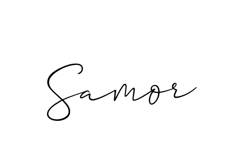 Use a signature maker to create a handwritten signature online. With this signature software, you can design (Allison_Script) your own signature for name Samor. Samor signature style 2 images and pictures png