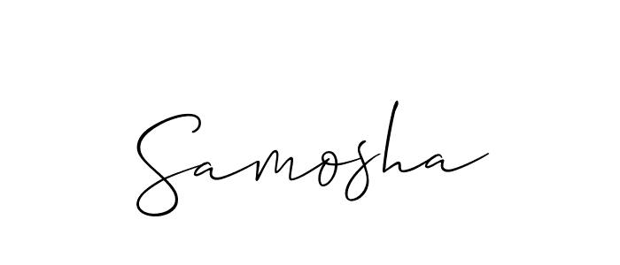 Make a short Samosha signature style. Manage your documents anywhere anytime using Allison_Script. Create and add eSignatures, submit forms, share and send files easily. Samosha signature style 2 images and pictures png