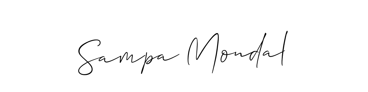 Allison_Script is a professional signature style that is perfect for those who want to add a touch of class to their signature. It is also a great choice for those who want to make their signature more unique. Get Sampa Mondal name to fancy signature for free. Sampa Mondal signature style 2 images and pictures png
