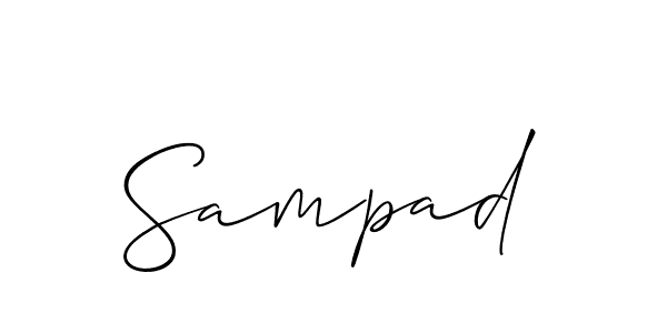 Create a beautiful signature design for name Sampad. With this signature (Allison_Script) fonts, you can make a handwritten signature for free. Sampad signature style 2 images and pictures png