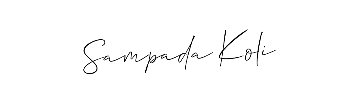 if you are searching for the best signature style for your name Sampada Koli. so please give up your signature search. here we have designed multiple signature styles  using Allison_Script. Sampada Koli signature style 2 images and pictures png