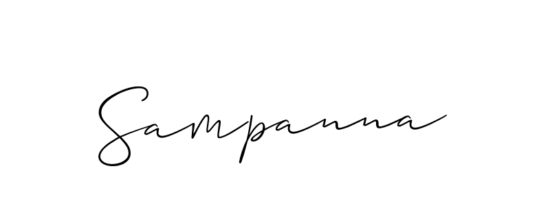 Design your own signature with our free online signature maker. With this signature software, you can create a handwritten (Allison_Script) signature for name Sampanna. Sampanna signature style 2 images and pictures png