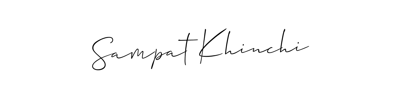 Allison_Script is a professional signature style that is perfect for those who want to add a touch of class to their signature. It is also a great choice for those who want to make their signature more unique. Get Sampat Khinchi name to fancy signature for free. Sampat Khinchi signature style 2 images and pictures png