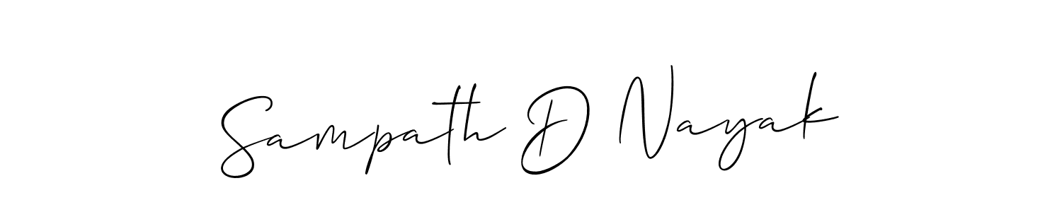 Design your own signature with our free online signature maker. With this signature software, you can create a handwritten (Allison_Script) signature for name Sampath D Nayak. Sampath D Nayak signature style 2 images and pictures png