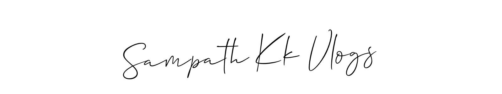 This is the best signature style for the Sampath Kk Vlogs name. Also you like these signature font (Allison_Script). Mix name signature. Sampath Kk Vlogs signature style 2 images and pictures png