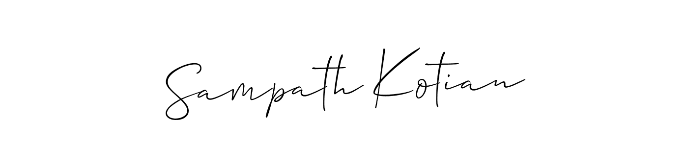 if you are searching for the best signature style for your name Sampath Kotian. so please give up your signature search. here we have designed multiple signature styles  using Allison_Script. Sampath Kotian signature style 2 images and pictures png