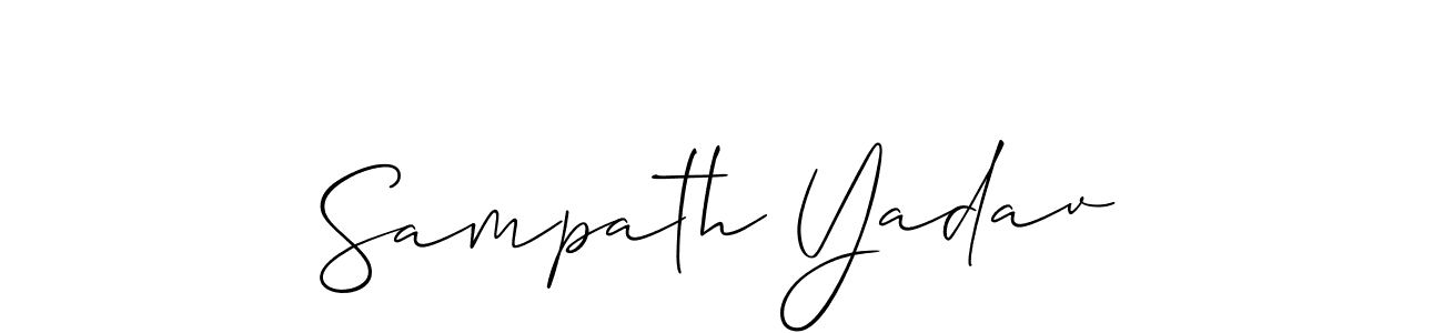 Create a beautiful signature design for name Sampath Yadav. With this signature (Allison_Script) fonts, you can make a handwritten signature for free. Sampath Yadav signature style 2 images and pictures png