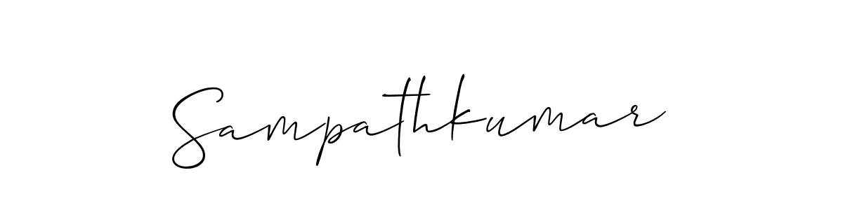 Make a beautiful signature design for name Sampathkumar. With this signature (Allison_Script) style, you can create a handwritten signature for free. Sampathkumar signature style 2 images and pictures png